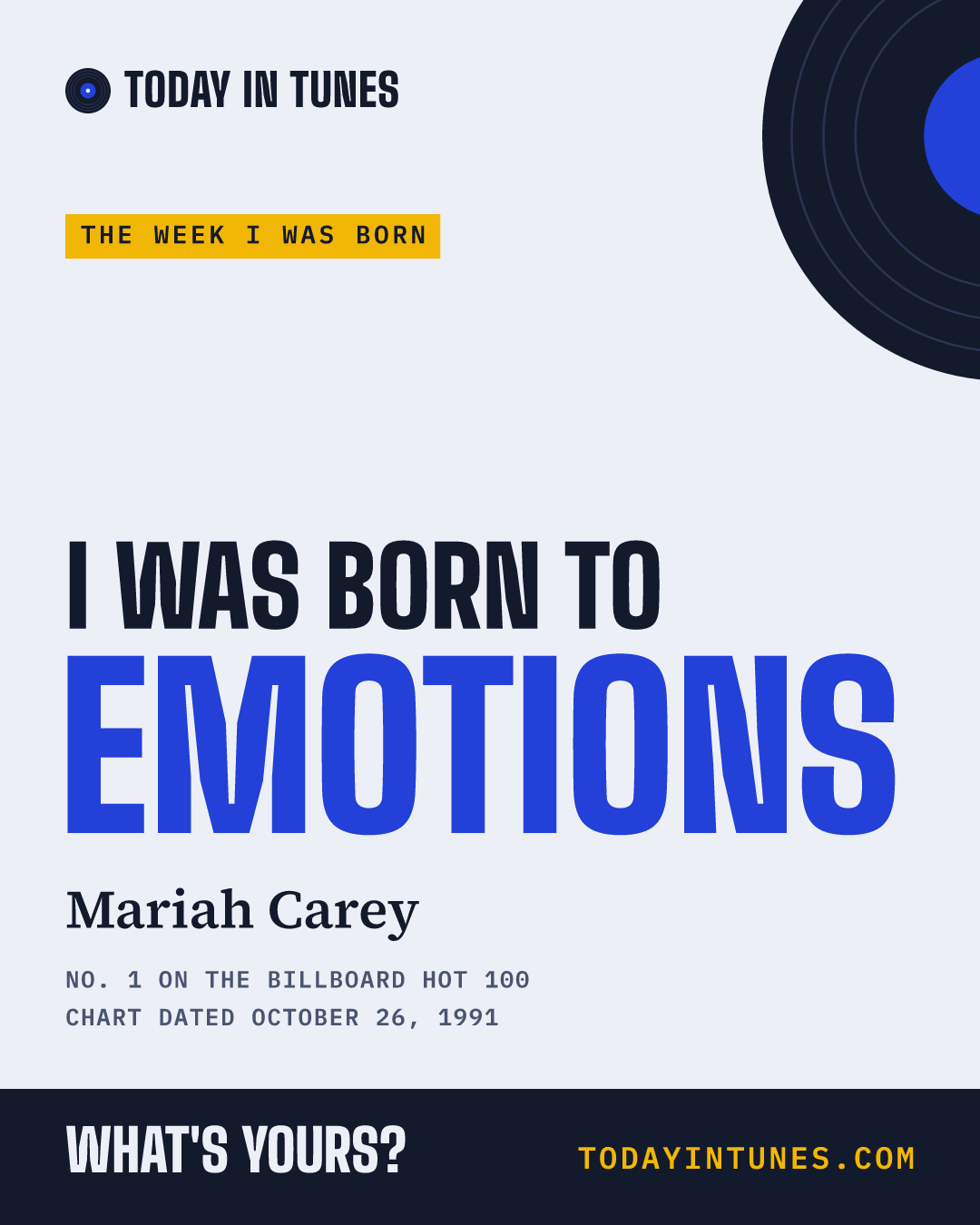 I was born to Emotions, by Mariah Carey