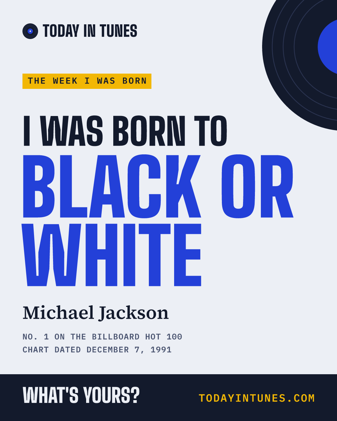 I was born to Black or White, by Michael Jackson