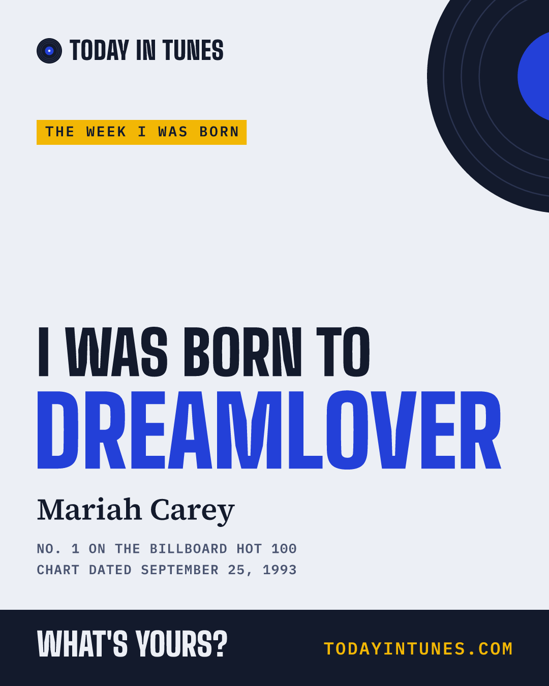 I was born to Dreamlover, by Mariah Carey