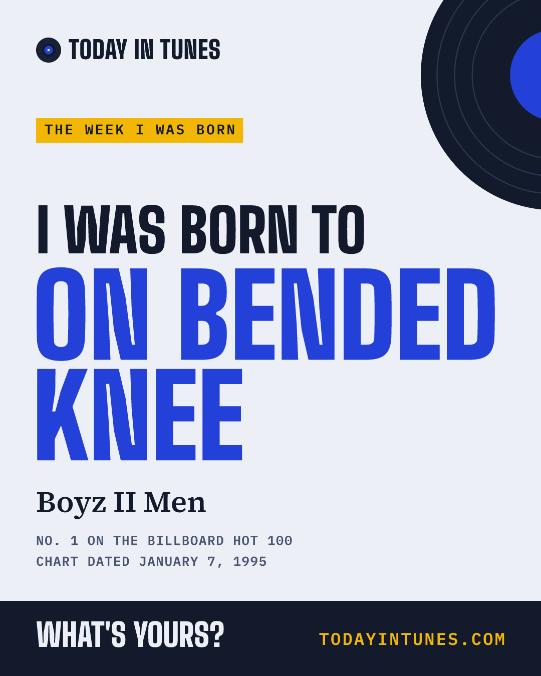 I was born to On Bended Knee, by Boyz II Men