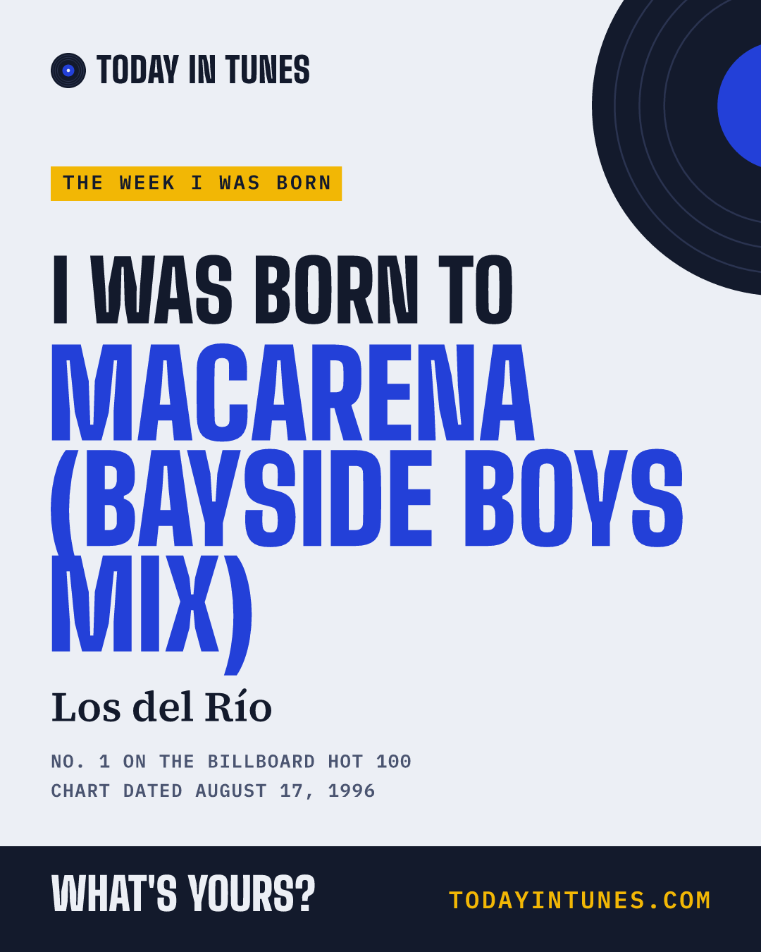 I was born to Macarena (Bayside Boys Mix), by Los del Río