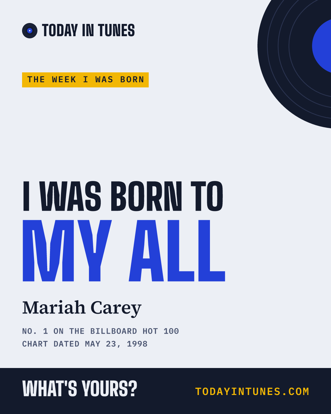 I was born to My All, by Mariah Carey