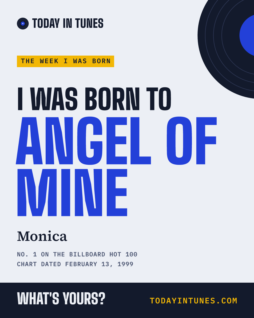 I was born to Angel of Mine, by Monica