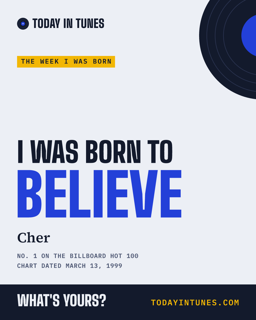 I was born to Believe, by Cher
