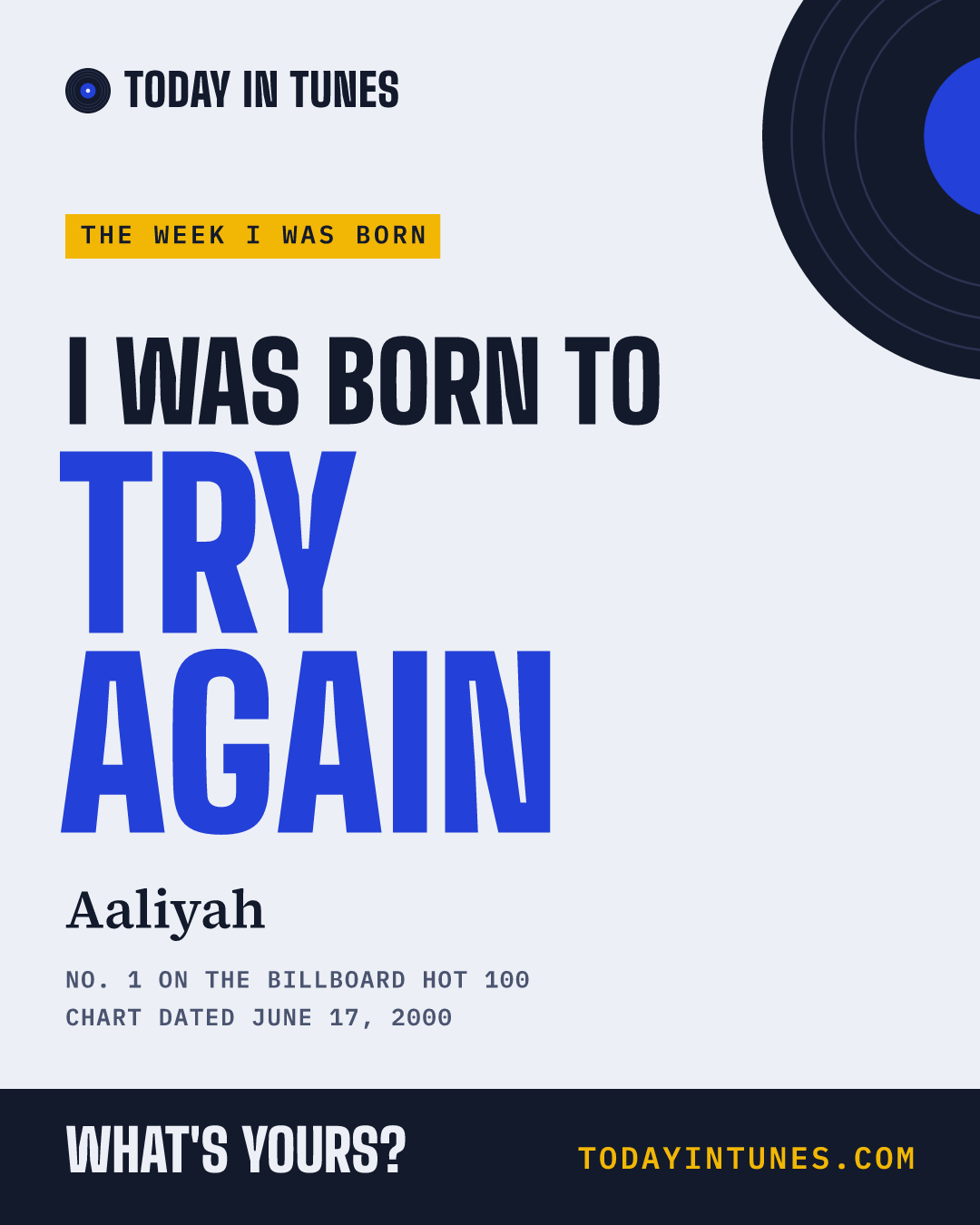 I was born to Try Again, by Aaliyah