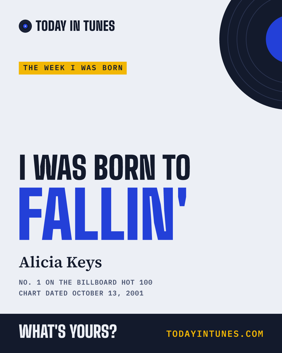 I was born to Fallin', by Alicia Keys