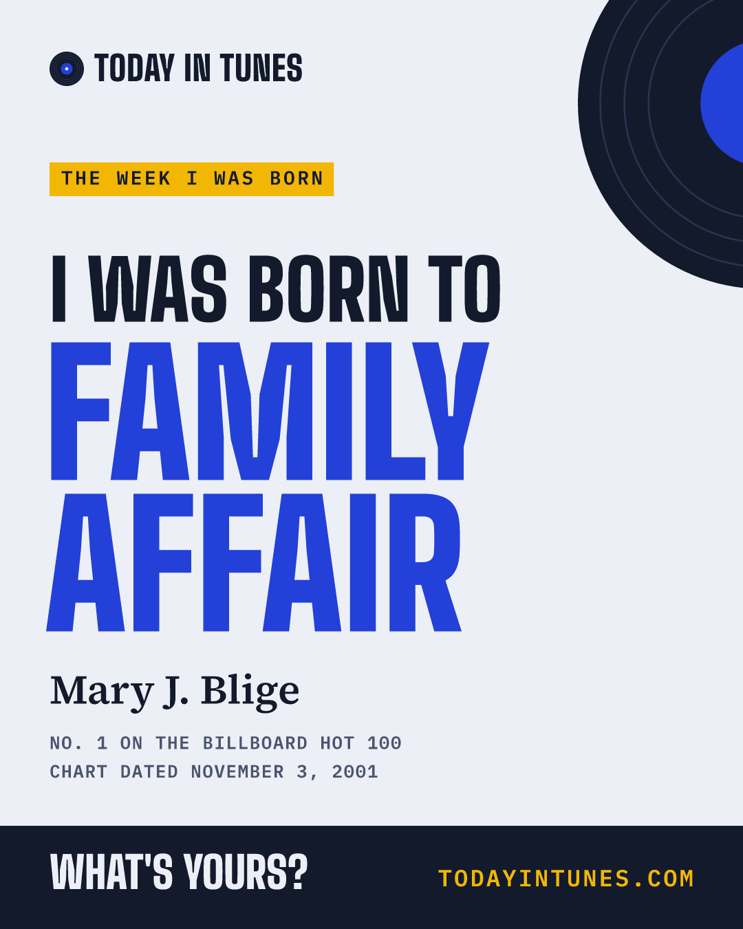 I was born to Family Affair, by Mary J. Blige