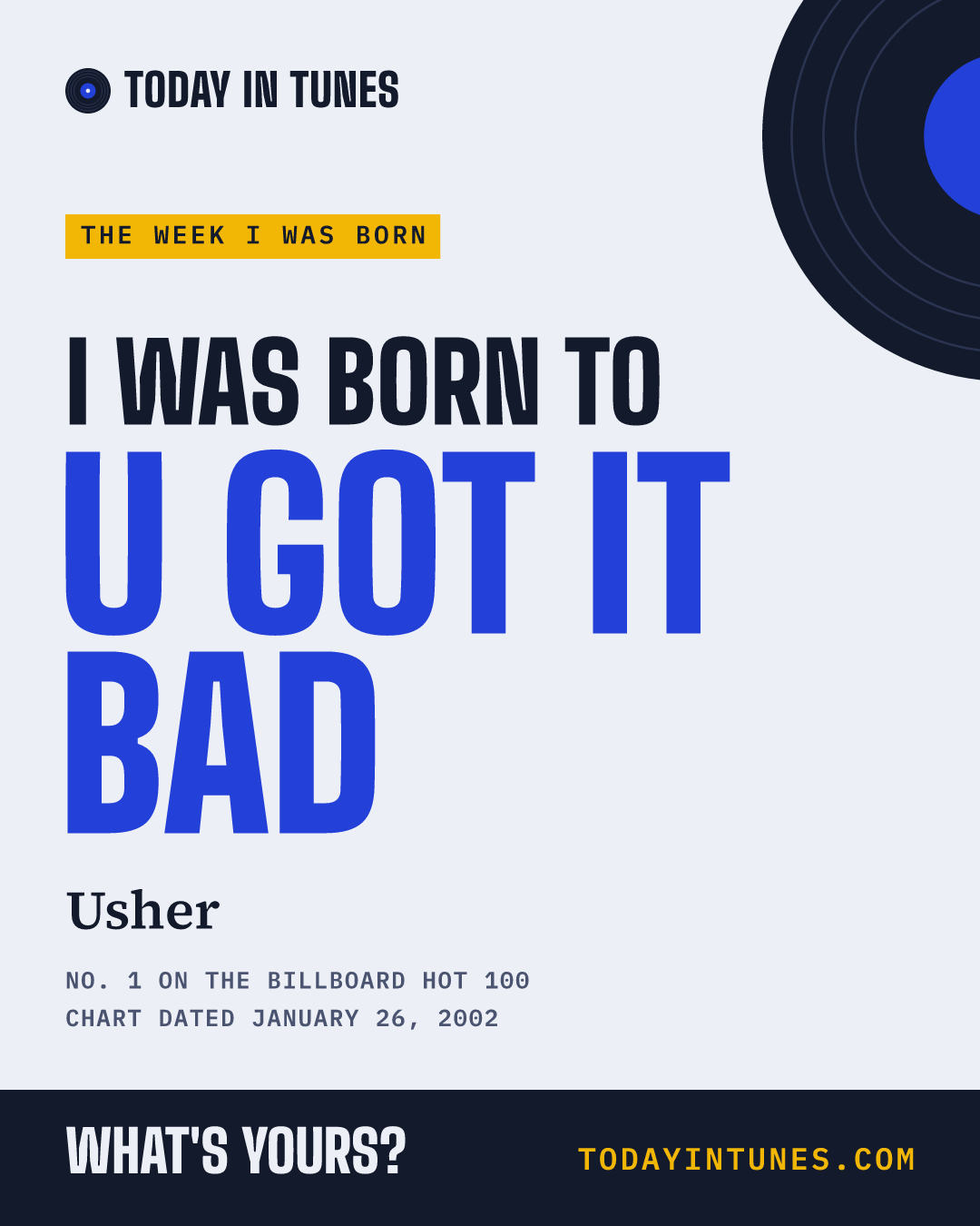 I was born to U Got It Bad, by Usher