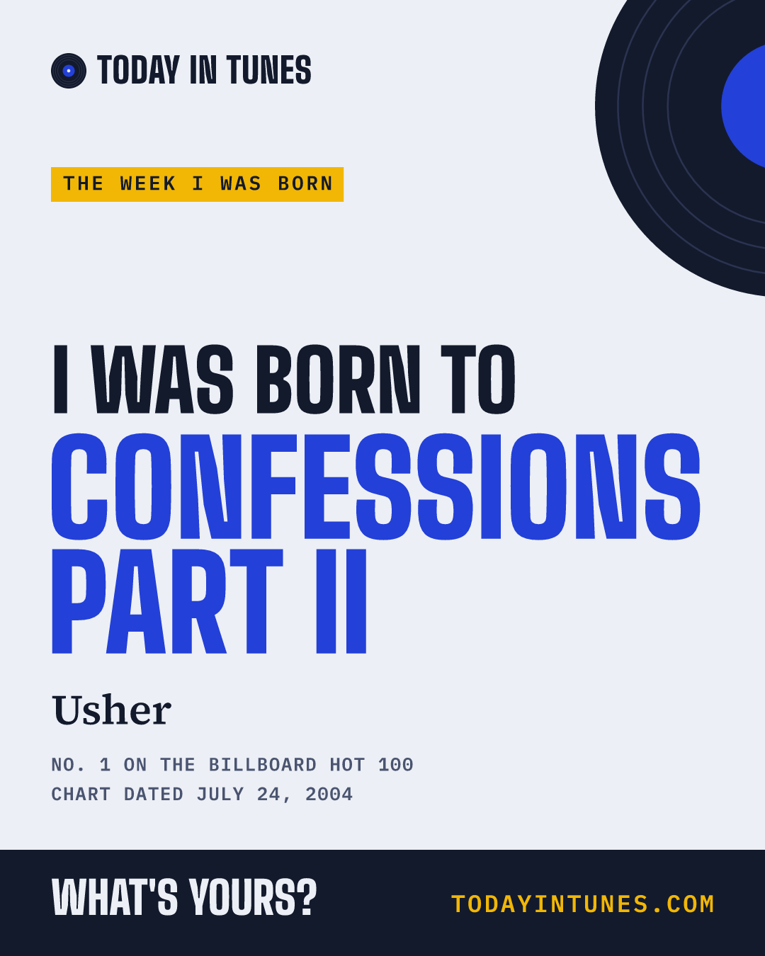 I was born to Confessions Part II, by Usher