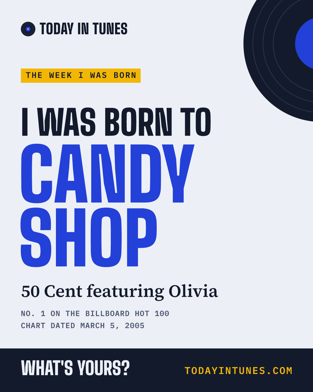 I was born to Candy Shop, by 50 Cent featuring Olivia