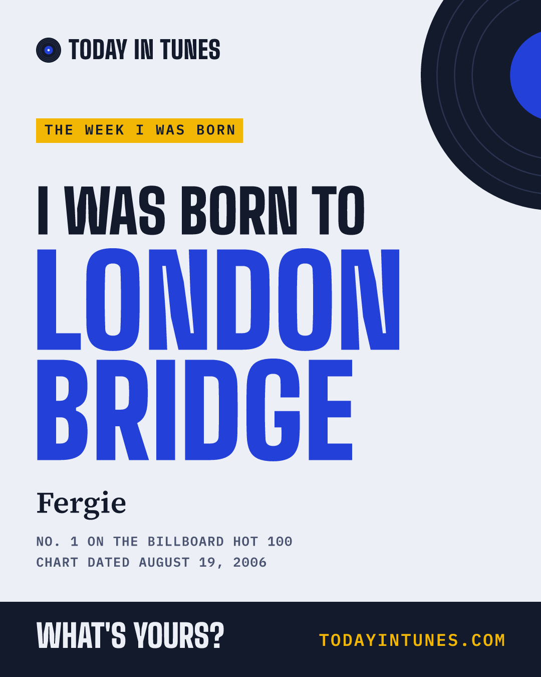 I was born to London Bridge, by Fergie