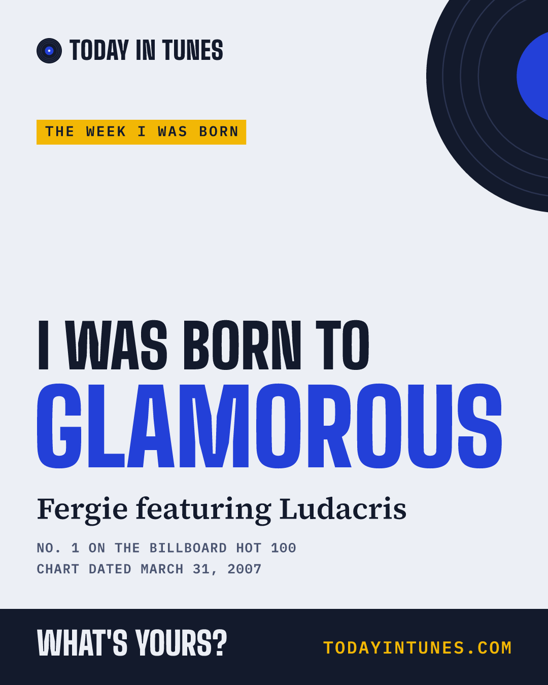 I was born to Glamorous, by Fergie featuring Ludacris
