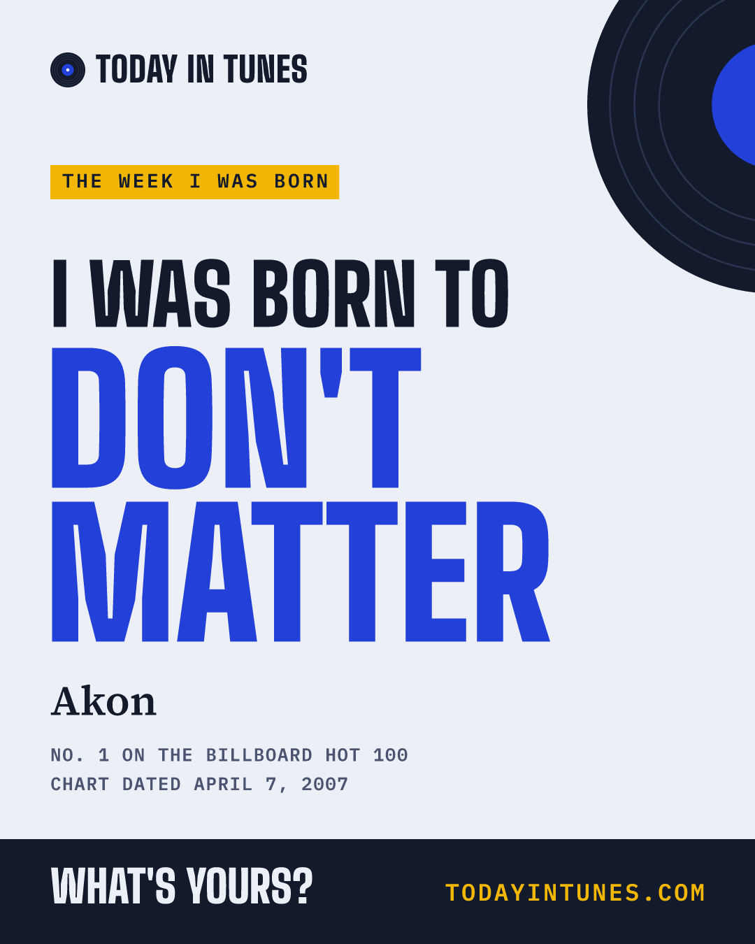 I was born to Don't Matter, by Akon