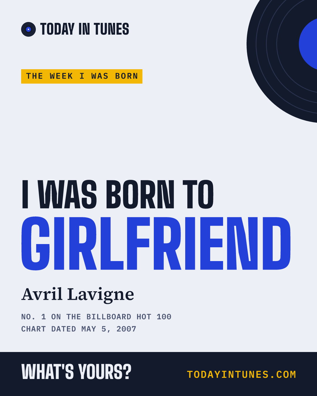 I was born to Girlfriend, by Avril Lavigne