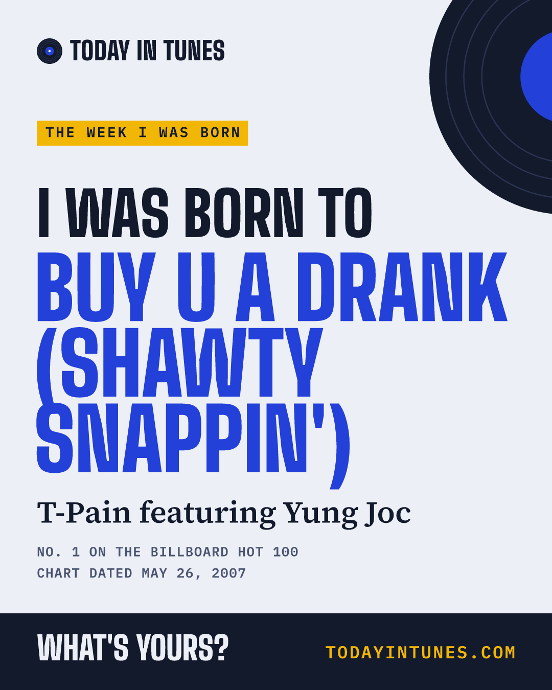 I was born to Buy U a Drank (Shawty Snappin'), by T-Pain featuring Yung Joc
