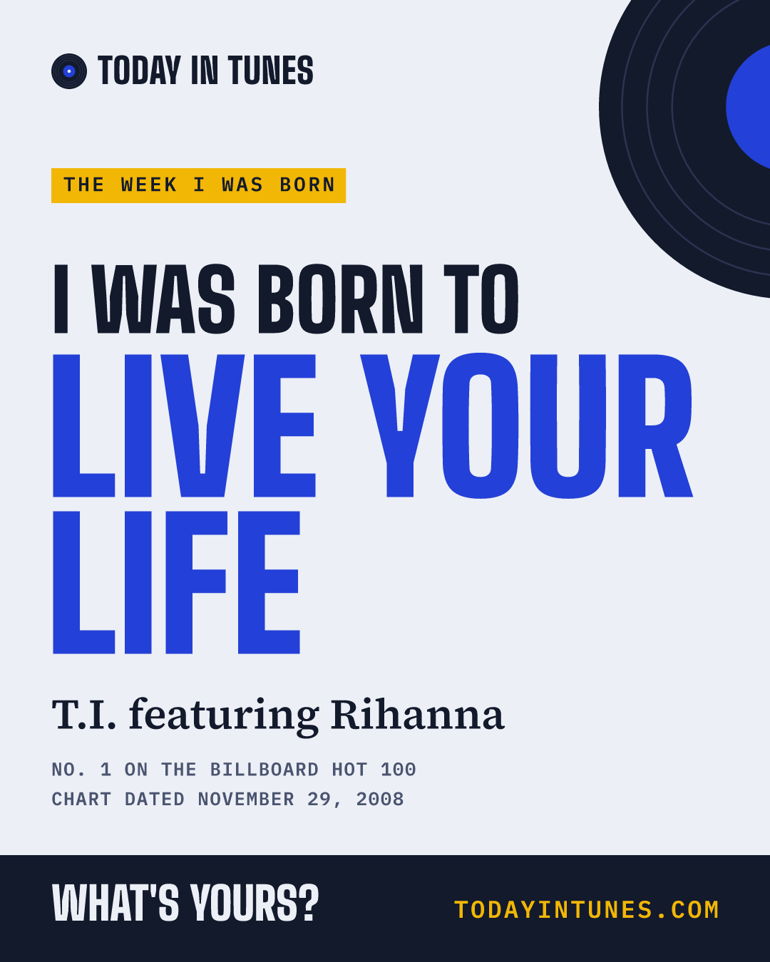 I was born to Live Your Life, by T.I. featuring Rihanna