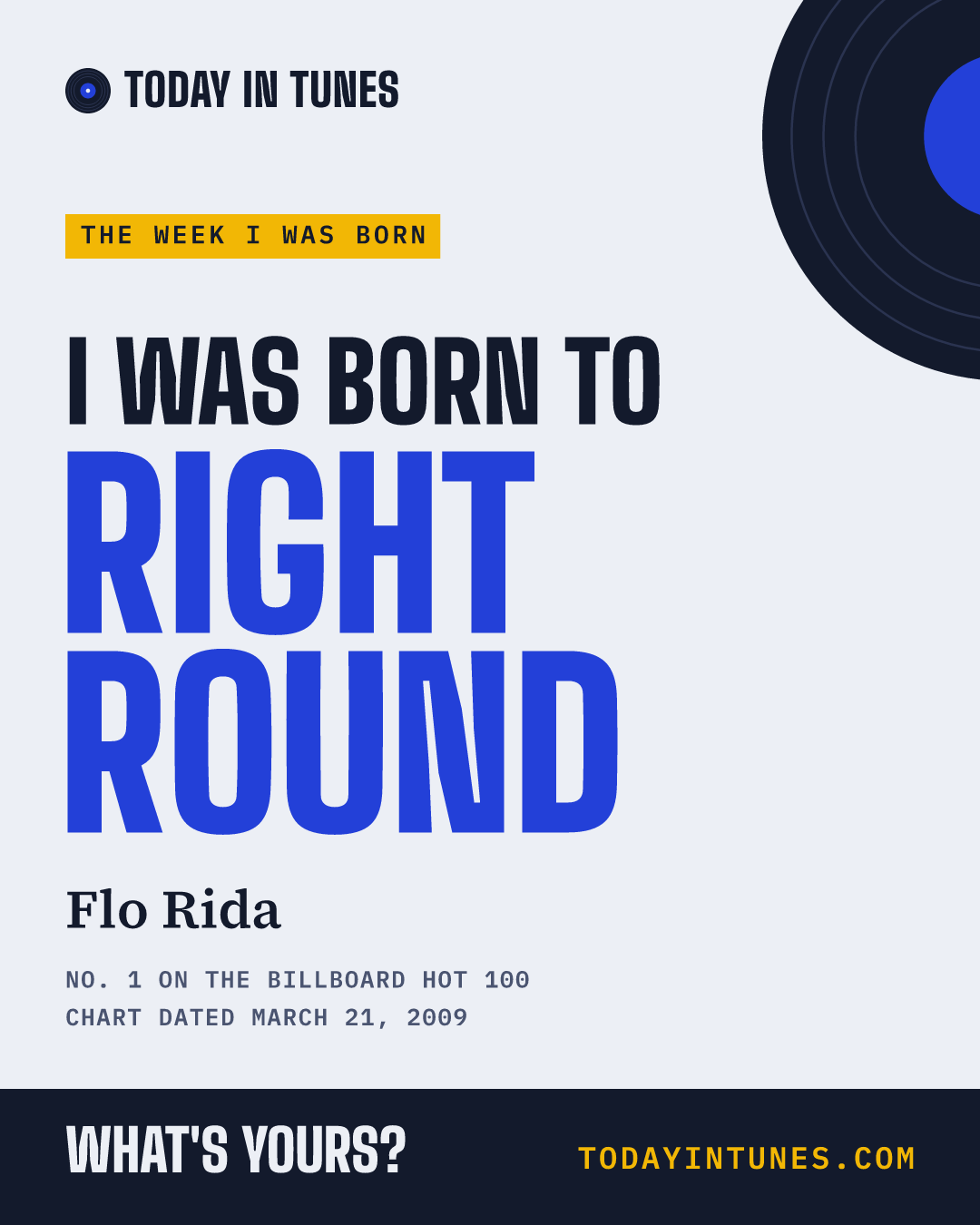 I was born to Right Round, by Flo Rida