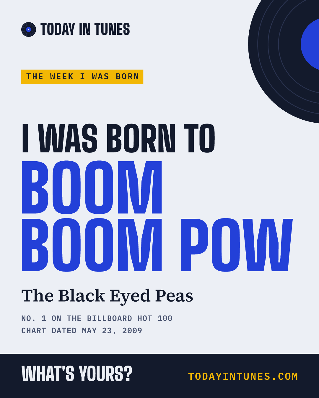 I was born to Boom Boom Pow, by The Black Eyed Peas