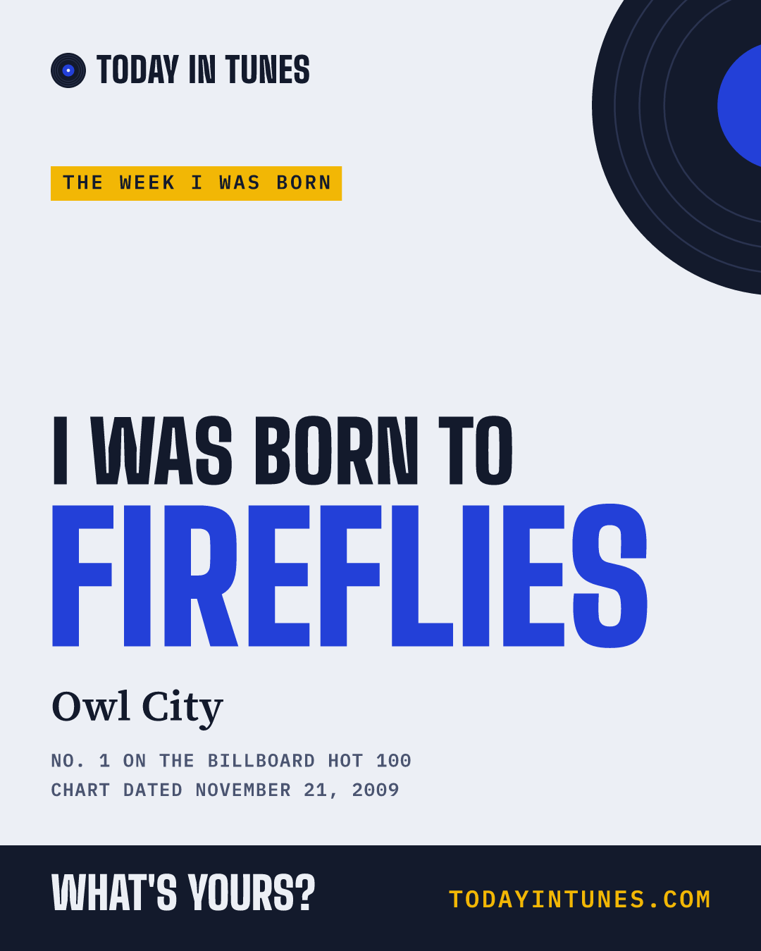 I was born to Fireflies, by Owl City