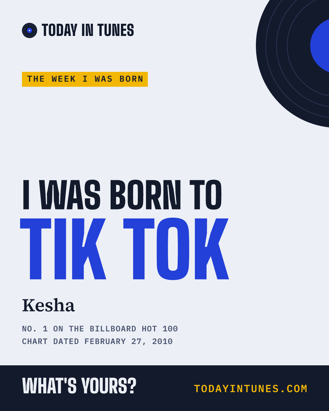 I was born to Tik Tok, by Kesha