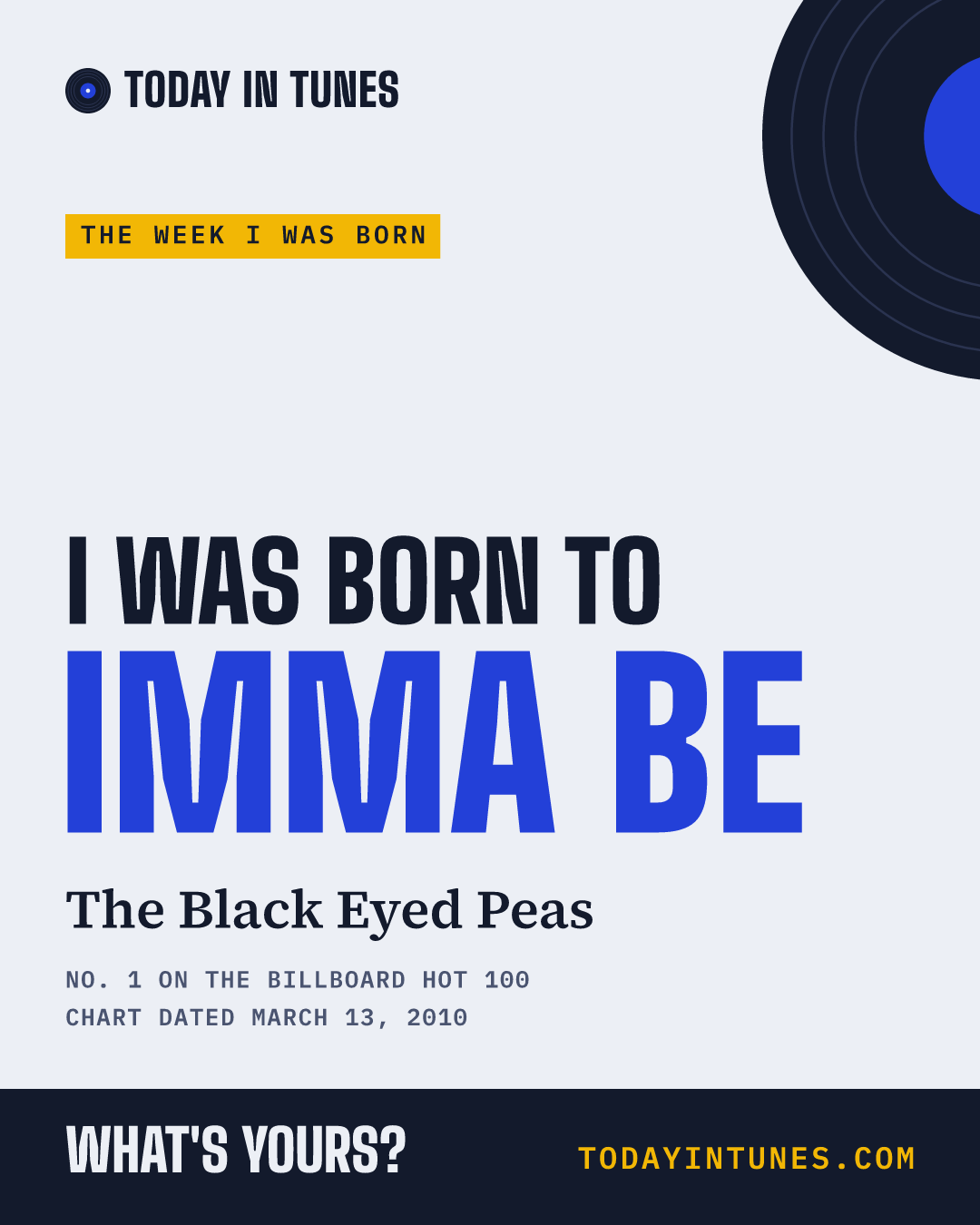 I was born to Imma Be, by The Black Eyed Peas