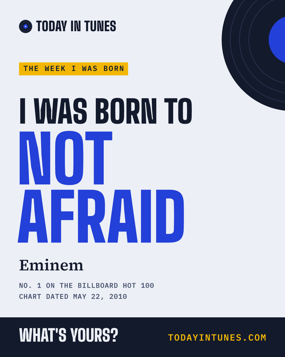 I was born to Not Afraid, by Eminem