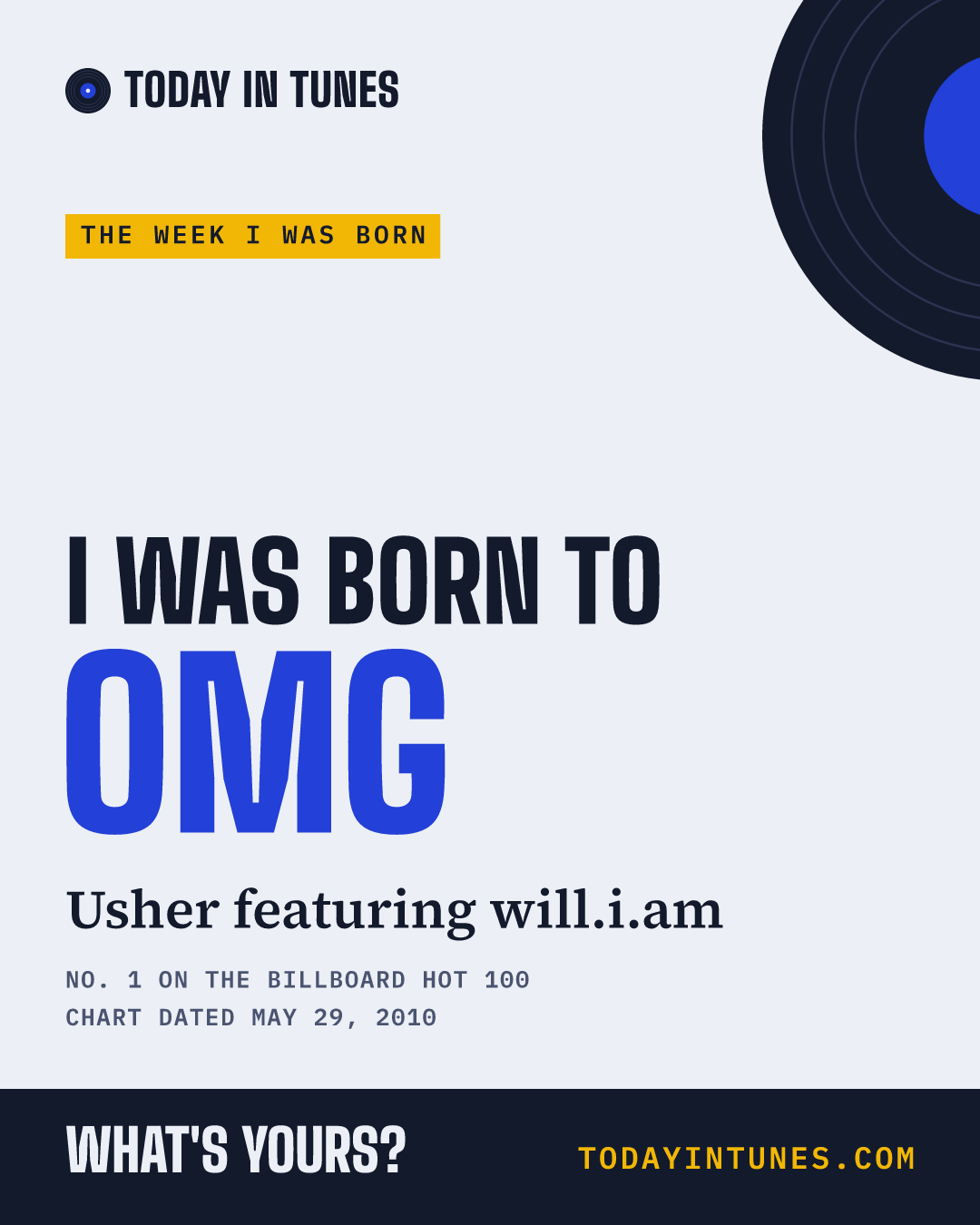 I was born to OMG, by Usher featuring will.i.am