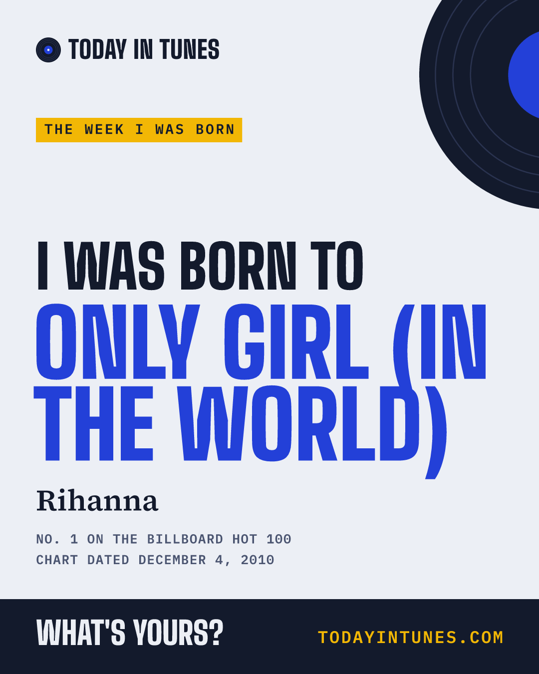 I was born to Only Girl (In the World), by Rihanna