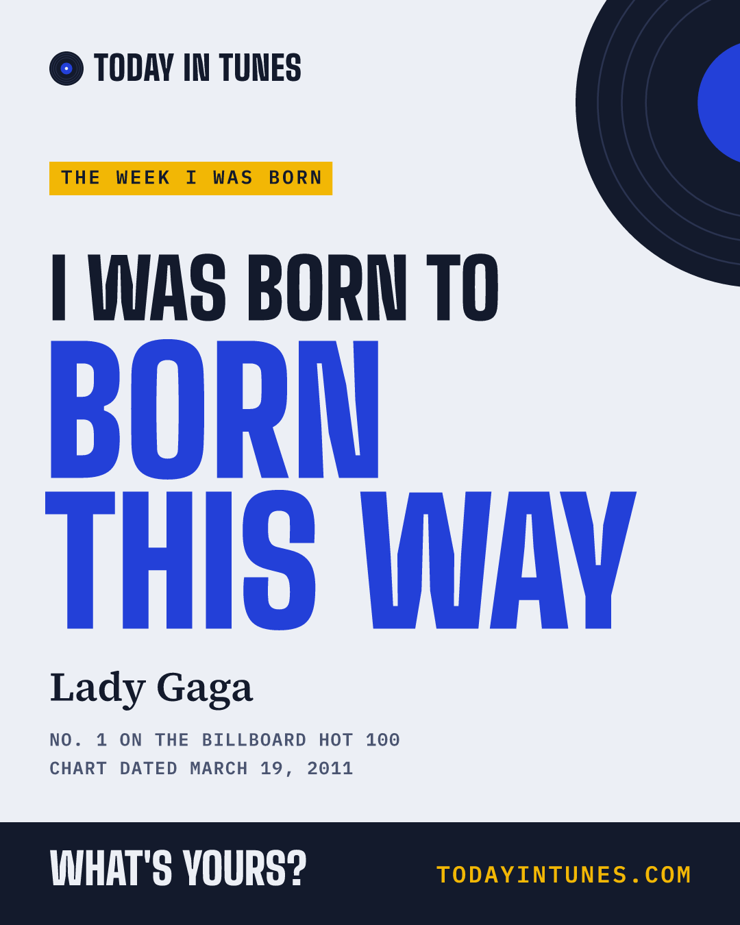 I was born to Born This Way, by Lady Gaga