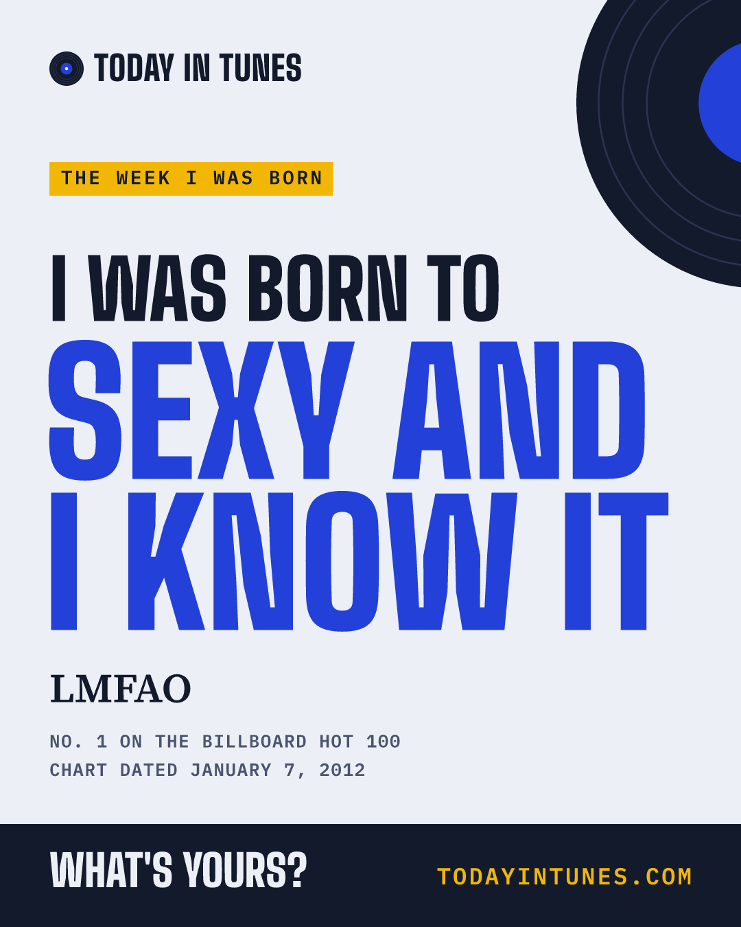 I was born to Sexy and I Know It, by LMFAO