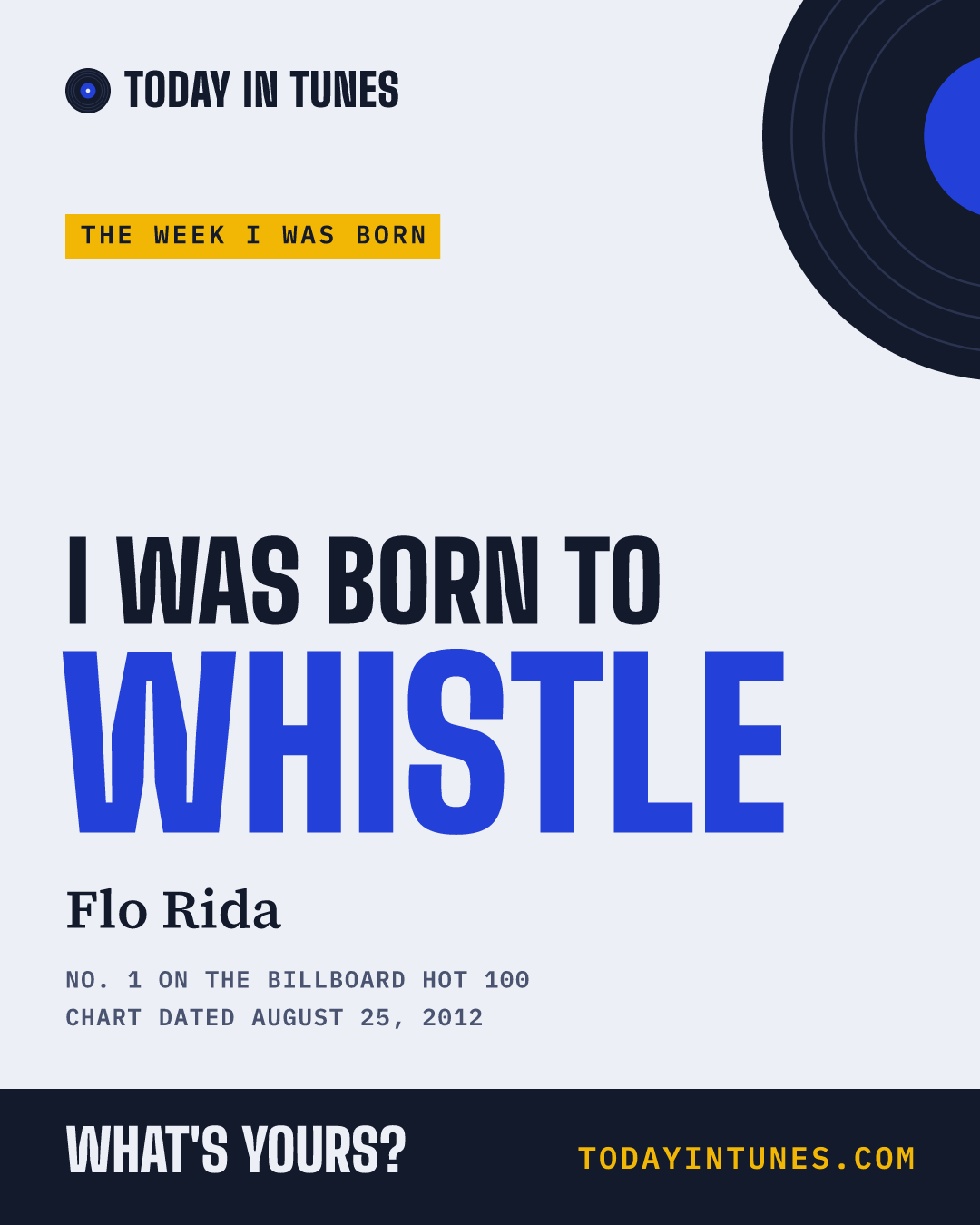 I was born to Whistle, by Flo Rida
