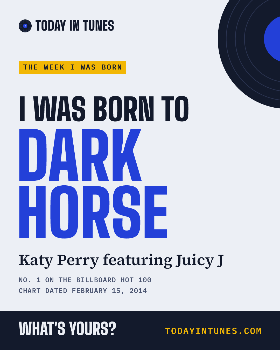 I was born to Dark Horse, by Katy Perry featuring Juicy J