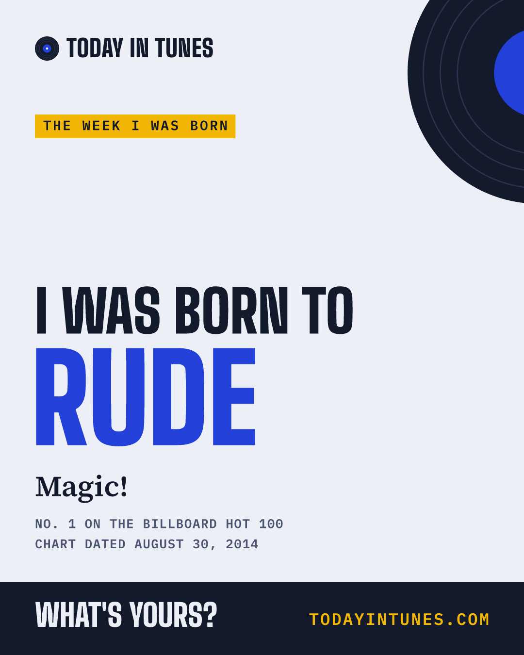 I was born to Rude, by Magic!