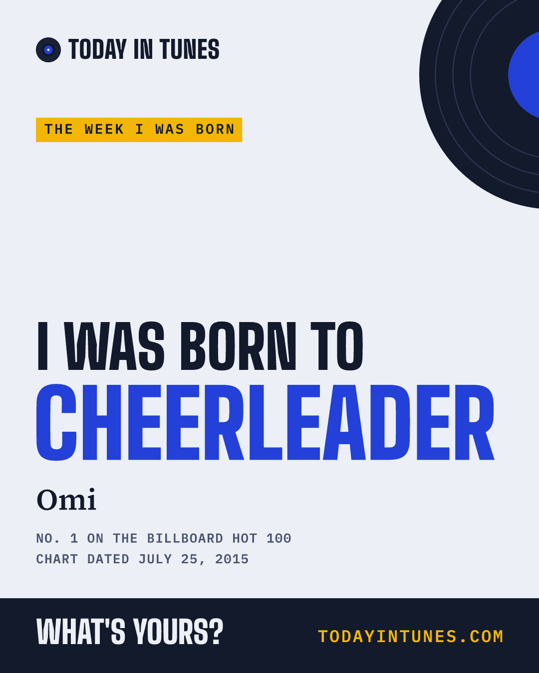 I was born to Cheerleader, by Omi