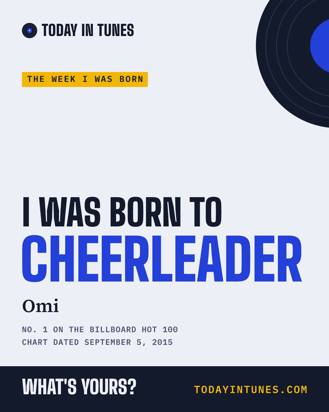 I was born to Cheerleader, by Omi