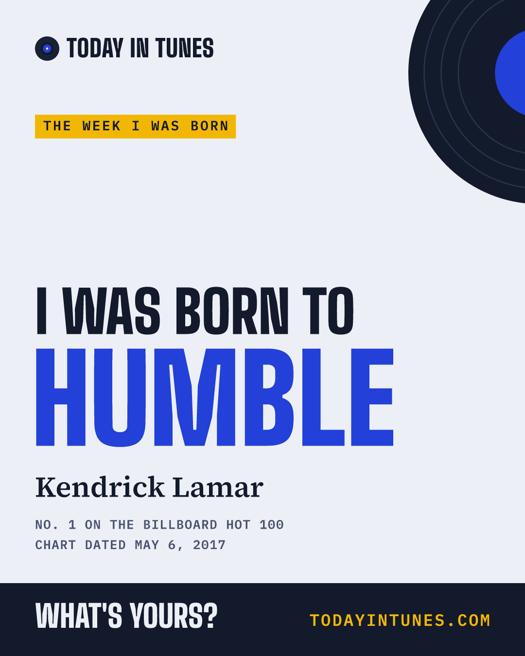 I was born to Humble, by Kendrick Lamar