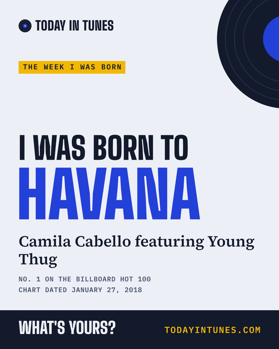 I was born to Havana, by Camila Cabello featuring Young Thug
