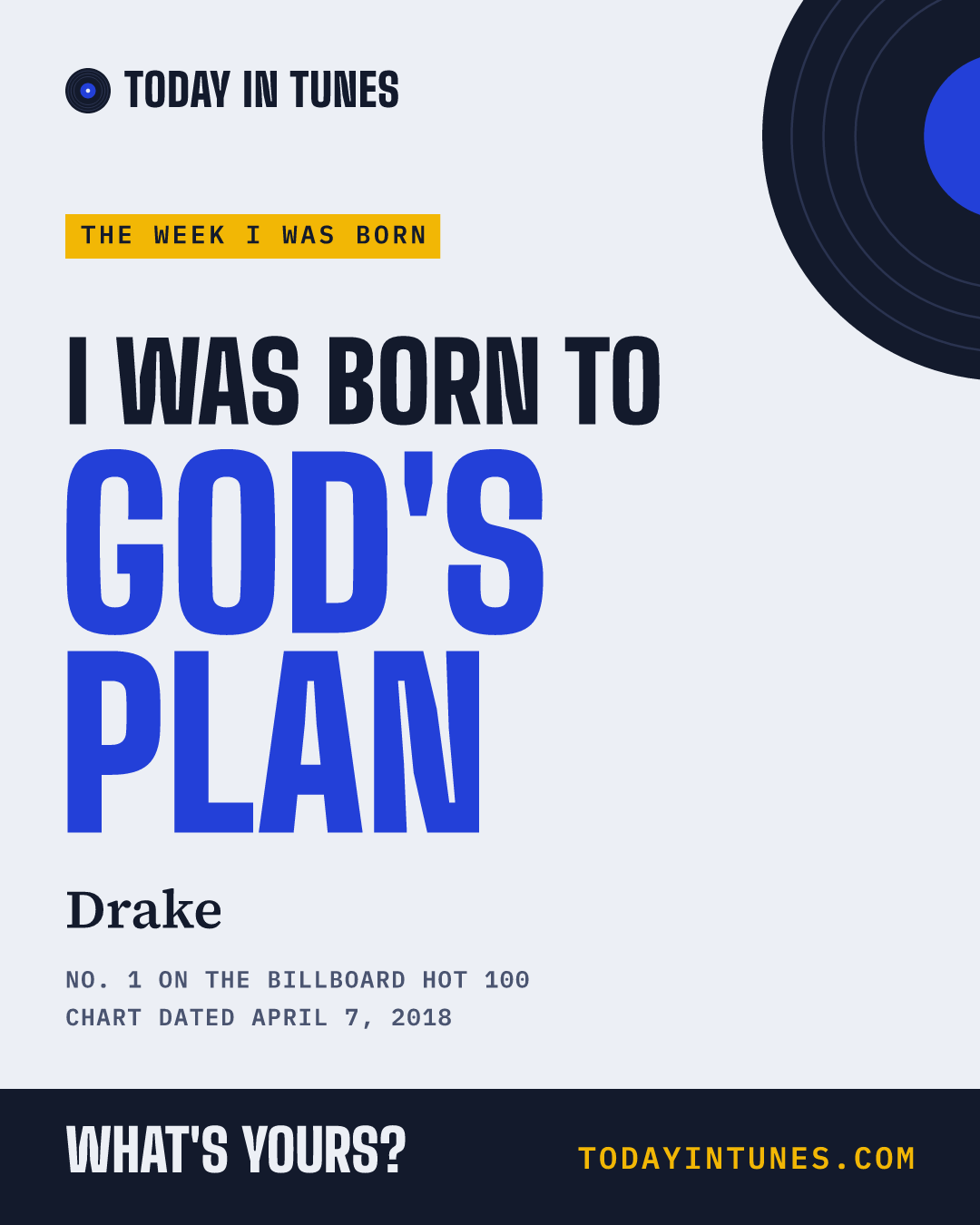 I was born to God's Plan, by Drake