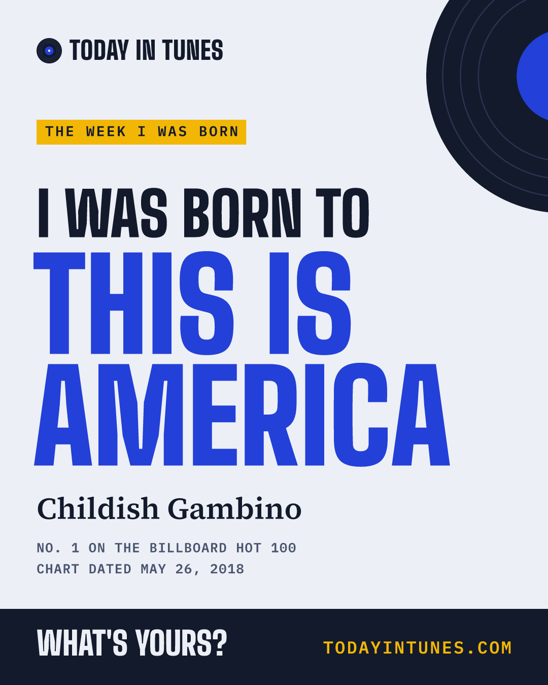 I was born to This Is America, by Childish Gambino