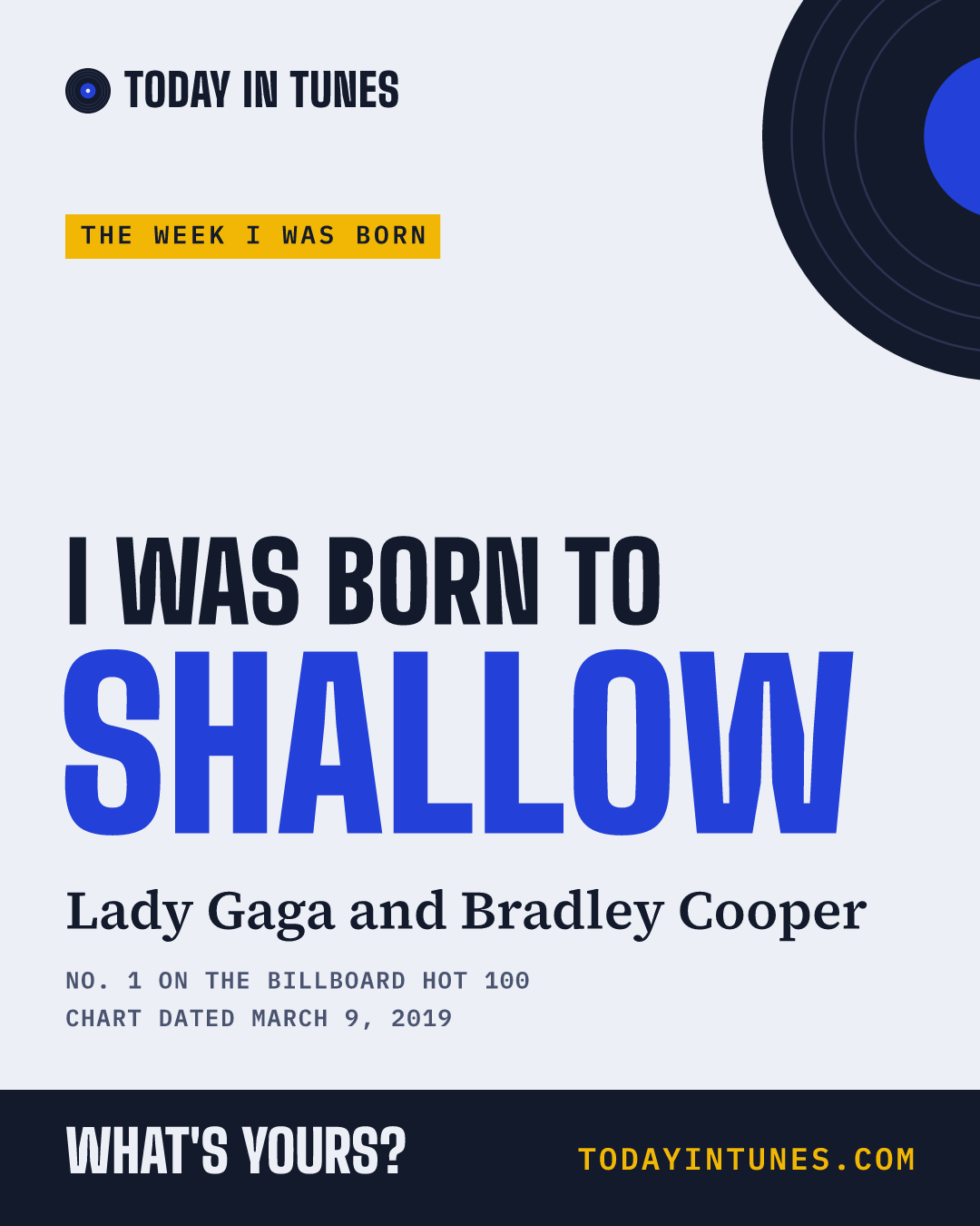 I was born to Shallow, by Lady Gaga and Bradley Cooper