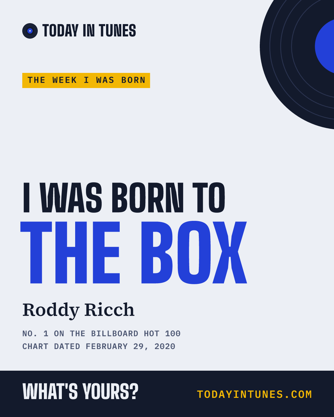 I was born to The Box, by Roddy Ricch