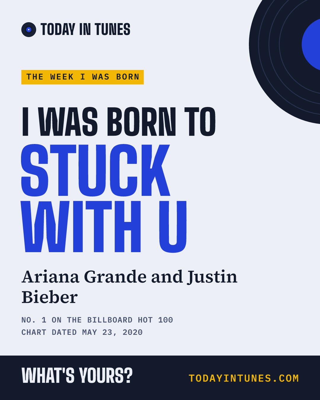 I was born to Stuck with U, by Ariana Grande and Justin Bieber