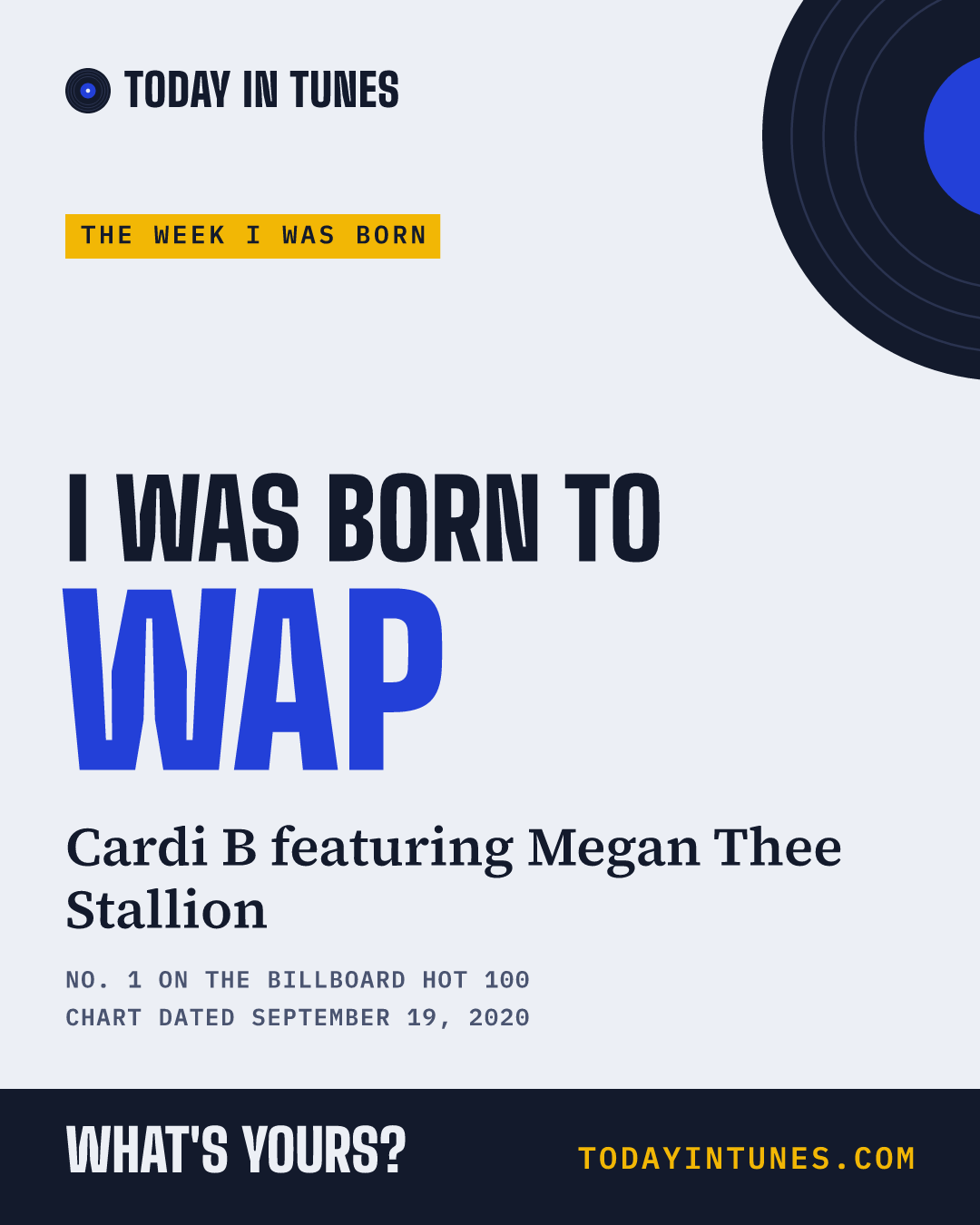 I was born to WAP, by Cardi B featuring Megan Thee Stallion