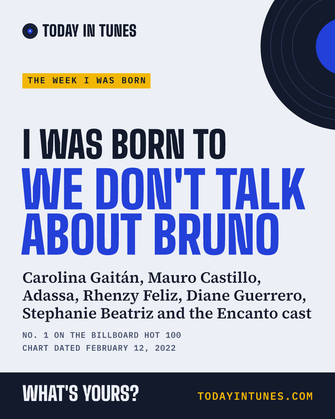 I was born to We Don't Talk About Bruno, by Carolina Gaitán, Mauro Castillo, Adassa, Rhenzy Feliz, Diane Guerrero, Stephanie Beatriz and the Encanto cast