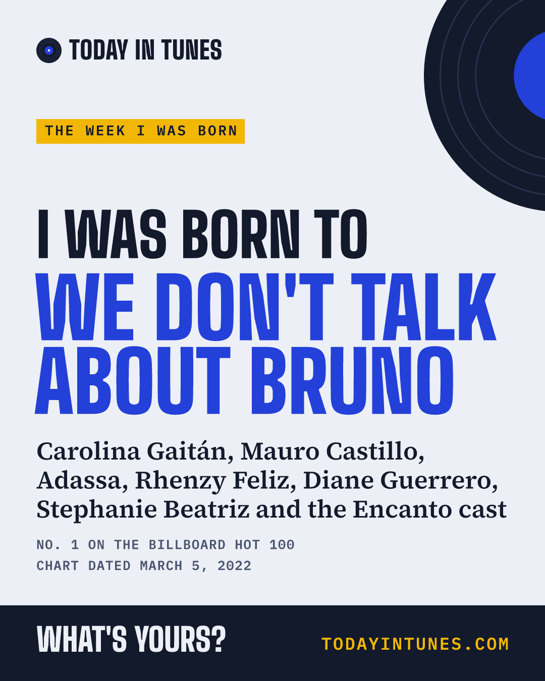 I was born to We Don't Talk About Bruno, by Carolina Gaitán, Mauro Castillo, Adassa, Rhenzy Feliz, Diane Guerrero, Stephanie Beatriz and the Encanto cast