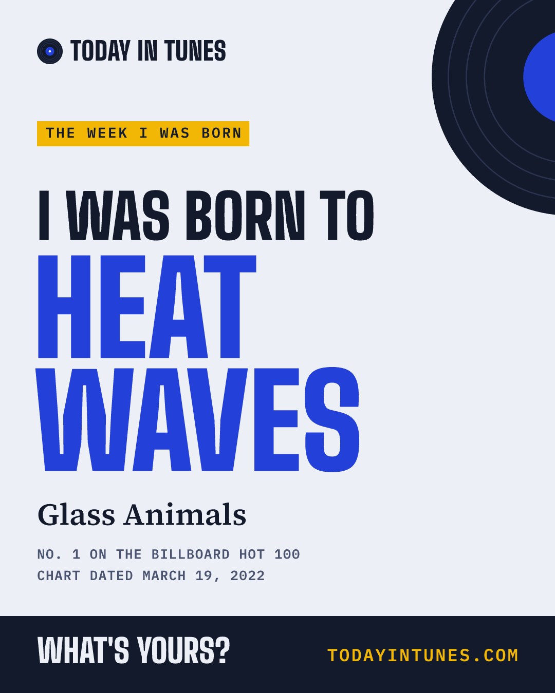 I was born to Heat Waves, by Glass Animals
