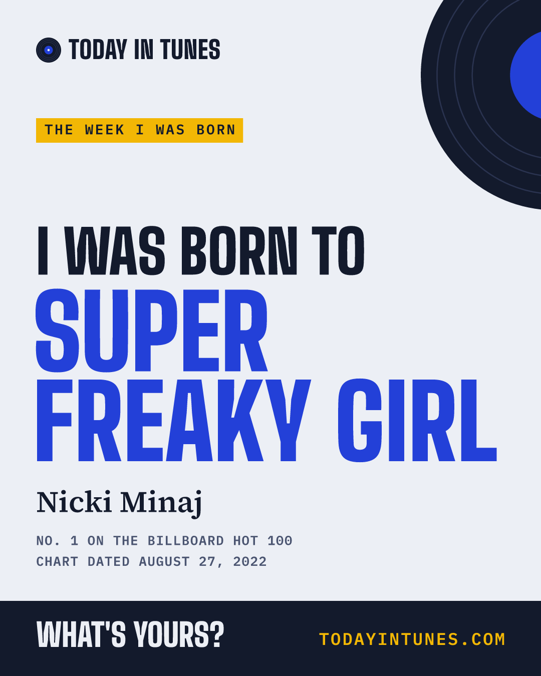 I was born to Super Freaky Girl, by Nicki Minaj