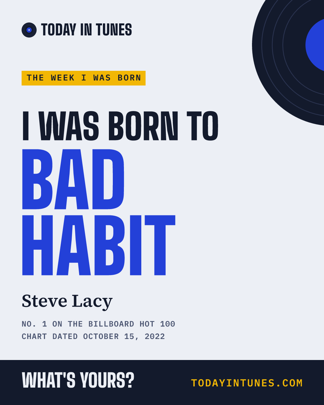 I was born to Bad Habit, by Steve Lacy
