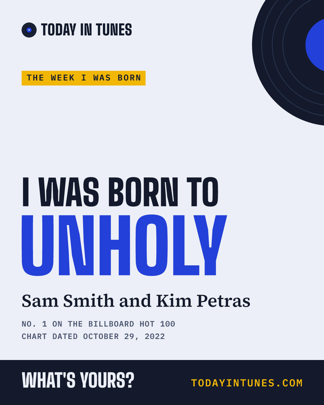 I was born to Unholy, by Sam Smith and Kim Petras