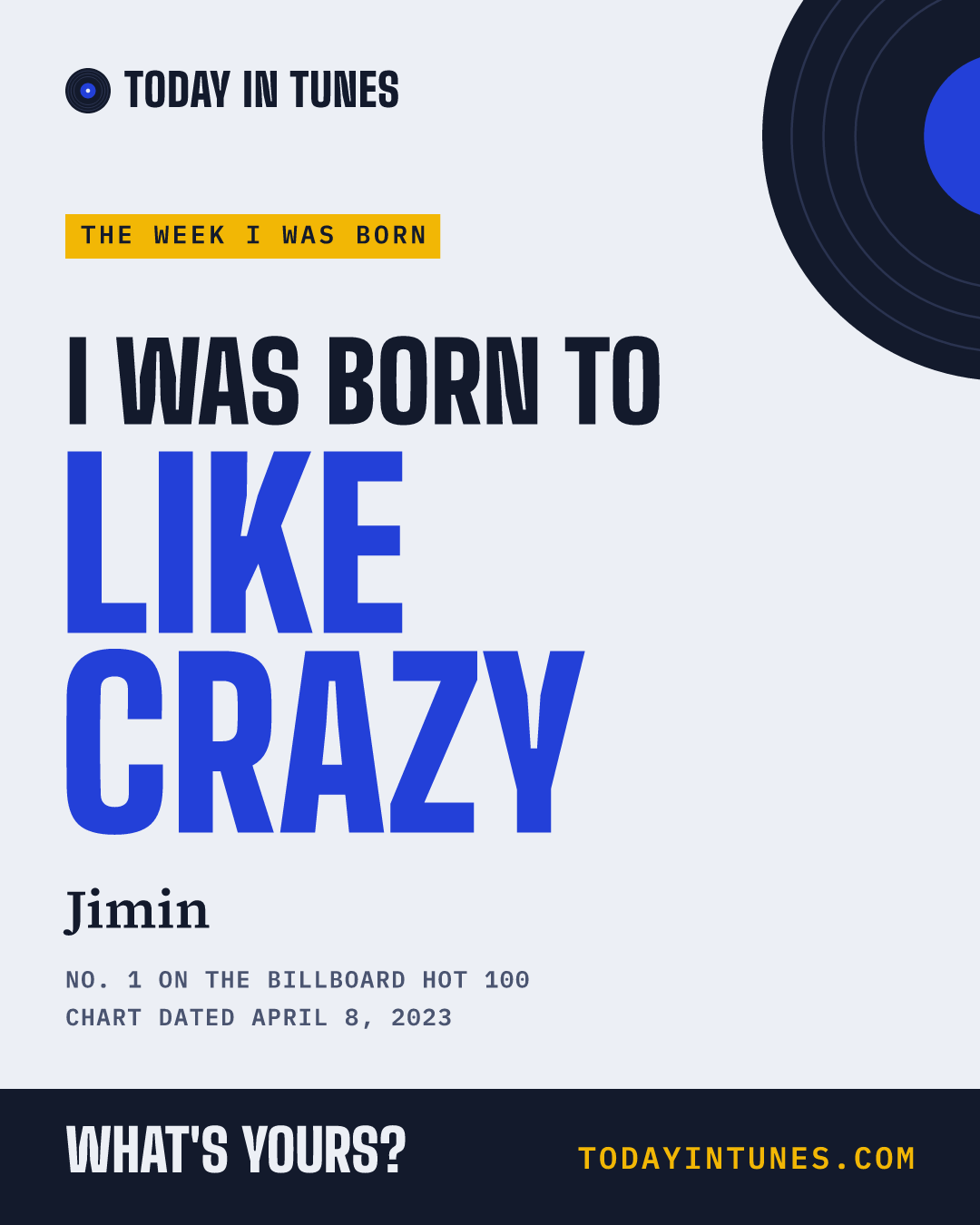 I was born to Like Crazy, by Jimin